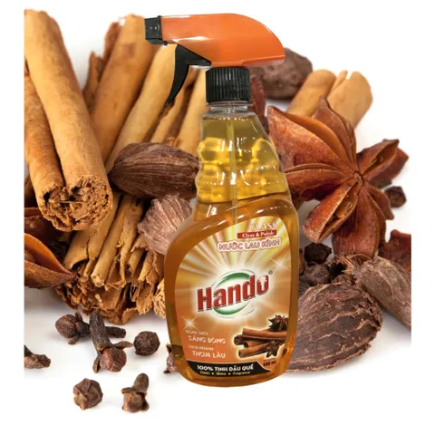 Nước lau kính Hando siêu sạch hương quế 680ml - Chất tẩy rửa bề mặt kính, linh hoạt cho ô tô, gương, màn hình tivi