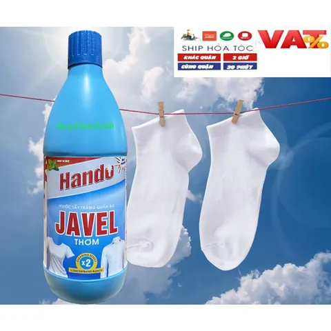 Nước Tẩy Trắng Javel Hando 500g - Giúp Quần Áo Trắng Sáng Như Mới, Diệt Khuẩn và Khử Mùi, Thích Hợp Cho Gia Đình
