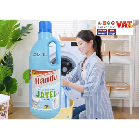 Nước Tẩy Trắng Javel Hando 500g - Giúp Quần Áo Trắng Sáng Như Mới, Diệt Khuẩn và Khử Mùi, Thích Hợp Cho Gia Đình