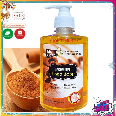 Nước Rửa Tay Khử Mùi Mr.Fresh 500ml - Hương Cam Quế, Sạch Khuẩn, Dưỡng Ẩm, Chăm Sóc Da Mềm Mại