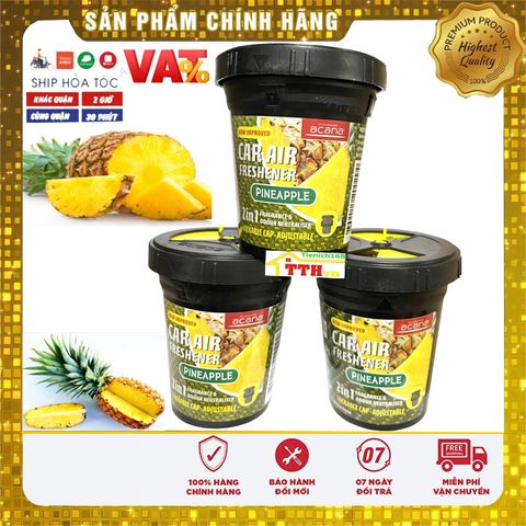 Sáp Thơm Ô Tô Acana Hương Dứa 130g - Cao Cấp Chống Say Xe và Khử Mùi Hôi, Hương Thiên Nhiên Dễ Chịu cho Xe Hơi và Không Gian Sống