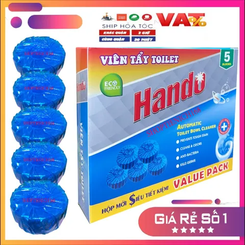 Viên tẩy bồn cầu tự động khử mùi, làm sạch hiệu quả - Hộp 5 viên, an toàn cho gia đình và dễ sử dụng