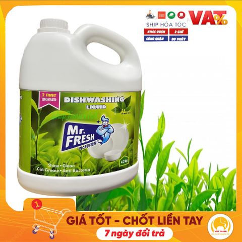 Nước Rửa Chén Siêu Đậm Đặc Mr. Fresh 4.2L Hương Chanh Tây - Kháng Khuẩn, Tiết Kiệm, Thân Thiện Môi Trường