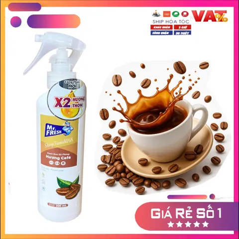 Nước Hoa Xịt Phòng Khử Mùi Mr.Fresh 200ml - Hương Cà Phê Tự Nhiên, Làm Thơm Không Gian Sống, An Toàn Cho Gia Đình