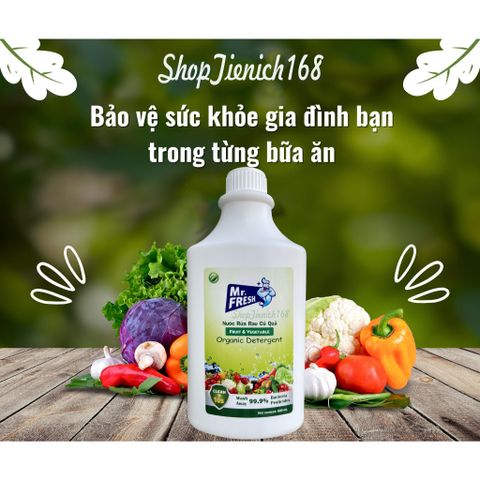 Nước Ngâm Rửa Rau Củ Quả Sinh Học Mr.Fresh 800ml - Loại Bỏ Thuốc Trừ Sâu, Diệt Khuẩn, An Toàn Cho Sức Khỏe