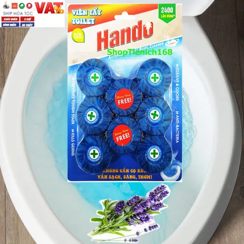 Viên Tẩy Làm Thơm Toilet Hando 6 Viên - Khử Mùi, Diệt Khuẩn, Duy Trì Sáng Bóng Gốm Sứ, Tiết Kiệm, Dễ Dàng Sử Dụng