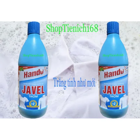 Nước Tẩy Trắng Javel Hando 500ml - Tẩy Vết Bẩn Quần Áo Trắng, Diệt Trùng và Khử Mùi, Làm Sạch Như Mới