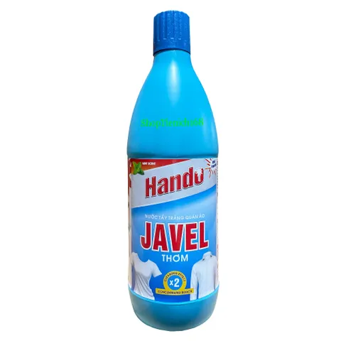 Nước Tẩy Trắng Javel Hando 500ml - Tẩy Vết Bẩn Quần Áo Trắng, Diệt Trùng và Khử Mùi, Làm Sạch Như Mới