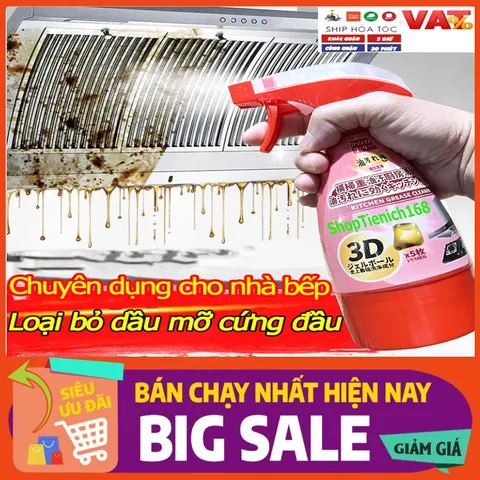 Chai Xịt Tẩy Dầu Mỡ Bếp 400ml - Viên Nén Siêu Sạch Nhật Bản cho Bếp Gas, Lò Nướng, Xoong Nồi - Giải Pháp Vệ Sinh Hiệu Quả