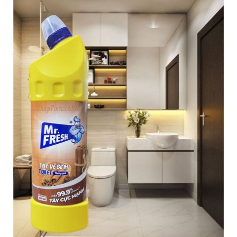 Chai Tẩy Vệ Sinh Toilet Mr.Fresh 900ml - Đậm Đặc, Khử Mùi Hương Quế, Diệt Khuẩn 99.9%, An Toàn Cho Bề Mặt Sử Dụng