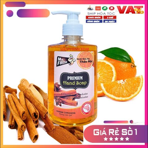 Nước Rửa Tay Khử Mùi Mr.Fresh 500ml Hương Café - Diệt Khuẩn, Chăm Sóc Da, Thơm Mát, Dễ Dàng Sử Dụng