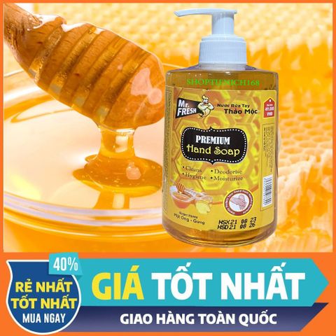 Nước Rửa Tay Khử Mùi Mr.Fresh 500ml Hương Café - Diệt Khuẩn, Chăm Sóc Da, Thơm Mát, Dễ Dàng Sử Dụng