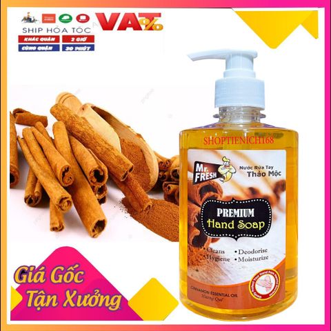 Nước Rửa Tay Khử Mùi Mr.Fresh 500ml Hương Café - Diệt Khuẩn, Chăm Sóc Da, Thơm Mát, Dễ Dàng Sử Dụng