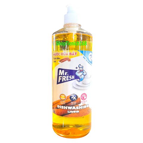 Nước Rửa Chén Đậm Đặc Mr Fresh 800ml - Tiết Kiệm, An Toàn, Hương Đào, Cam, Trà Xanh, Quế Cho Bát Đĩa Sạch Bong Sáng Bóng