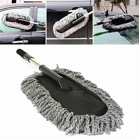 Chổi Lau Rửa Xe Ô Tô Cao Cấp Sợi Dầu TI39 - Dụng Cụ Tiện Ích Lau Sạch Bụi và Bóng Ló Xe, Đen, 76cm