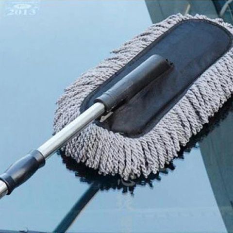 Chổi Lau Rửa Xe Ô Tô Cao Cấp Sợi Dầu TI39 - Dụng Cụ Tiện Ích Lau Sạch Bụi và Bóng Ló Xe, Đen, 76cm