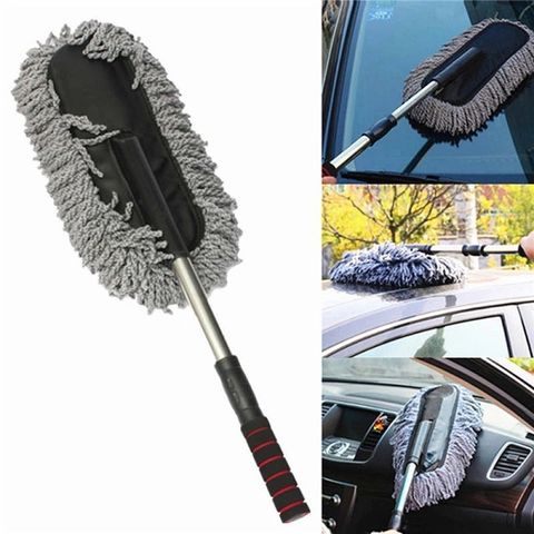 Chổi Lau Rửa Xe Ô Tô Cao Cấp Sợi Dầu TI39 - Dụng Cụ Tiện Ích Lau Sạch Bụi và Bóng Ló Xe, Đen, 76cm