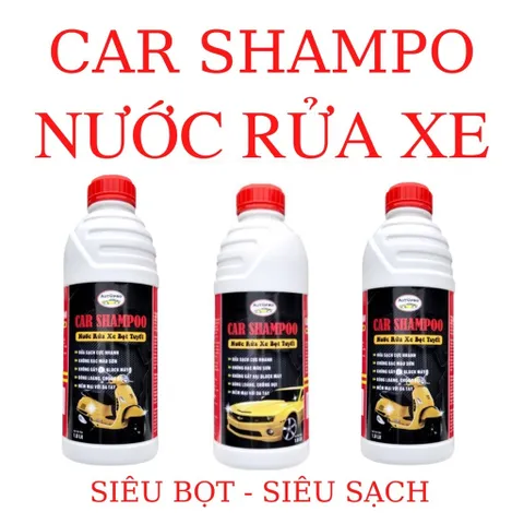 Nước Rửa Xe Bọt Tuyết Car Shampoo Autopro 1&5L - Bảo Vệ Sơn, Tẩy Sạch Vết Bẩn, Độ Bóng Cao Cho Ô Tô, Xe Máy