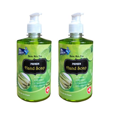 Combo 2 Nước Rửa Tay Khử Mùi Mr.Fresh 500ml Hương Dưa Táo, Dâu, Quế - Diệt Khuẩn, Làm Sạch Mịn Màng, Dụng Cụ Chăm Sóc Cơ Thể