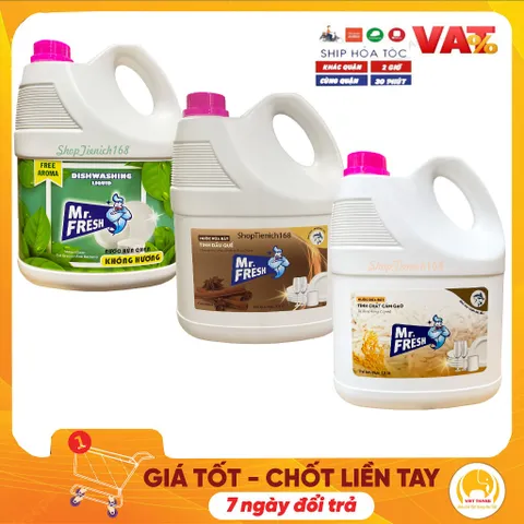 Nước Rửa Chén Mr.Fresh Hàn Quốc 3.8L - An Toàn Cho Da, Tẩy Rửa Hiệu Quả, Hương Quế Tự Nhiên, Diệt Khuẩn Và Khử Mùi