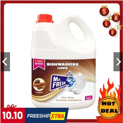 Nước Rửa Chén Mr.Fresh Hàn Quốc 3.8L - An Toàn Cho Da, Tẩy Rửa Hiệu Quả, Hương Quế Tự Nhiên, Diệt Khuẩn Và Khử Mùi