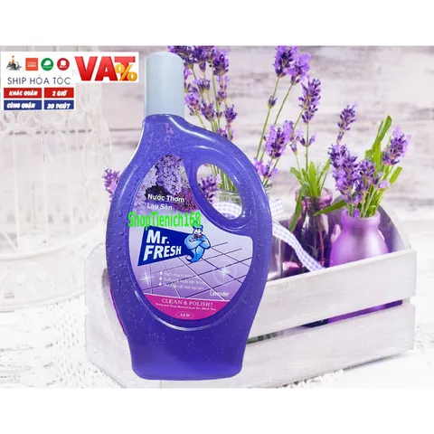 Nước lau sàn Mr.fresh 1,1L Hương Ly - Sạch sẽ, Thoáng mát, Diệt khuẩn hiệu quả, Thích hợp cho nền gạch, Đem lại không gian dễ chịu