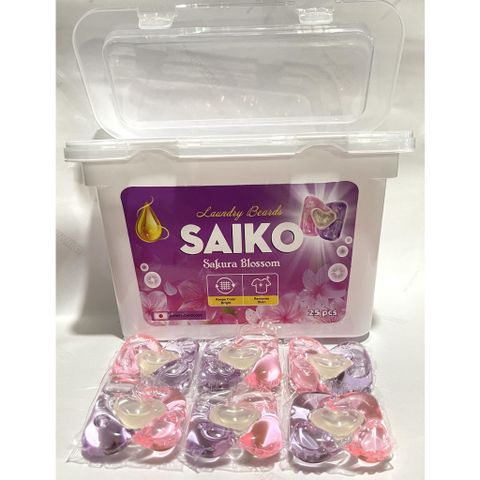 Viên nước giặt SAIKO Hương Iceland 25 viên - Siêu đậm đặc, Giặt sạch, Lưu hương lâu, Tiện lợi cho gia đình bận rộn
