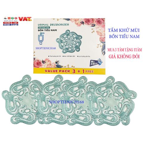 Hộp 3+1 Tấm Lưới Lọc Khử Mùi Diệt Khuẩn Bồn Tiểu Nam - Giải Pháp Khử Mùi Hoàn Hảo Cho Khách Sạn & Nhà Hàng