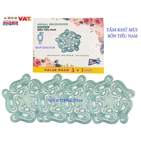Hộp 3+1 Tấm Lưới Lọc Khử Mùi Diệt Khuẩn Bồn Tiểu Nam - Giải Pháp Khử Mùi Hoàn Hảo Cho Khách Sạn & Nhà Hàng