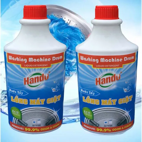 Bộ 2 chai tẩy vệ sinh lồng máy giặt Hando - Sản phẩm chuyên dụng cho lồng đứng và ngang, loại bỏ nấm mốc 99.9% và mang lại hương thơm dễ chịu