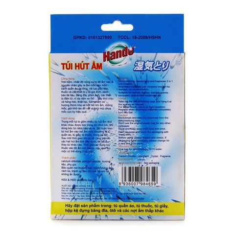 Hộp 5 túi hút ẩm Hando 50g - Chống ẩm, khử mùi, giữ khô ráo đồ dùng hiệu quả, phù hợp tủ quần áo và góc chứa đồ ẩm mốc.