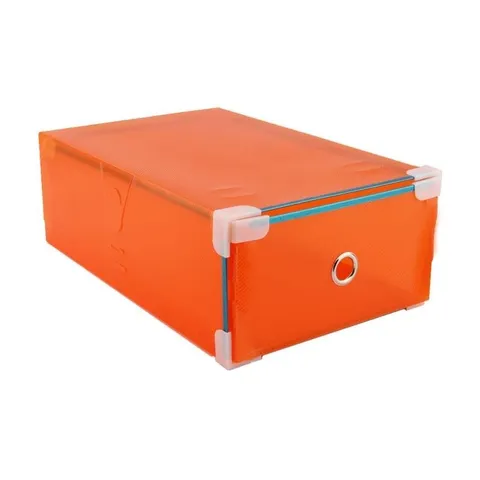 Bộ 5 hộp đựng giày trong suốt viền kim loại - Giải pháp lưu trữ giày tiện lợi, sắc màu sống động, bảo quản giày sạch sẽ và ngăn nắp