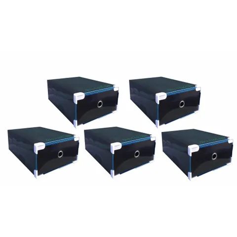 Bộ 5 Hộp Đựng Giày Trong Suốt Viền Kim Loại - Giải Pháp Lưu Trữ Giày Sạch Sẽ, Ngăn Nắp và Tiện Ích Cho Mọi Nhà