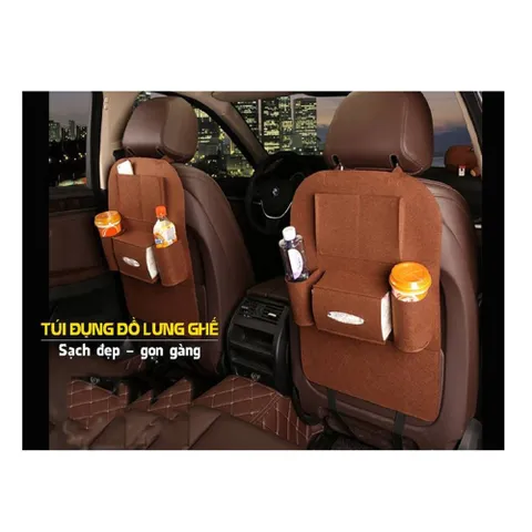 Túi Treo Lưng Ghế Ô Tô TI298 - Vải Không Dệt Siêu Bền, 6 Ngăn Đựng Đồ Tiện Lợi, Giữ Sạch Lưng Ghế, Màu Xám