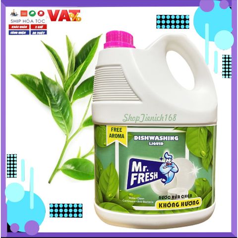Nước Rửa Chén Mr.Fresh 3.8L Hương Cám Gạo - Đánh Bay Dầu Mỡ, Dịu Nhẹ Da Tay, An Toàn Cho Gia Đình
