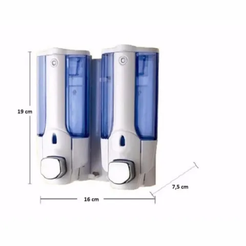 Hộp Đựng Nước Rửa Tay và Dầu Gội Treo Tường Cao Cấp 2 Bình - Tiện Lợi Cho Phòng Tắm - Kèm Sáp Khử Mùi Hương Lan 150g