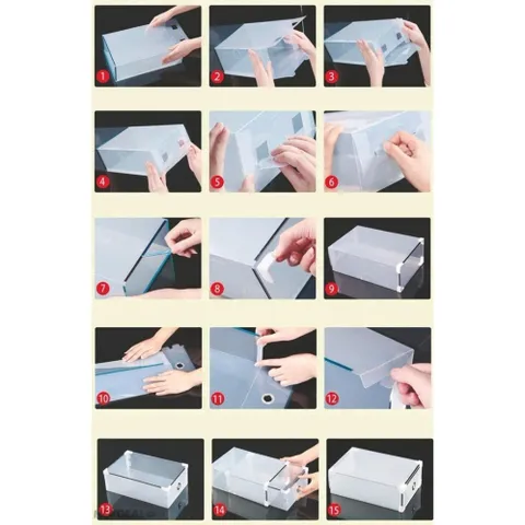 Bộ 4 Hộp Đựng Giày Có Ngăn Kéo Viền Kim Loại Đen TI750 - Bảo Quản Giày Thông Minh, Ngăn Nắp và Tiện Ích