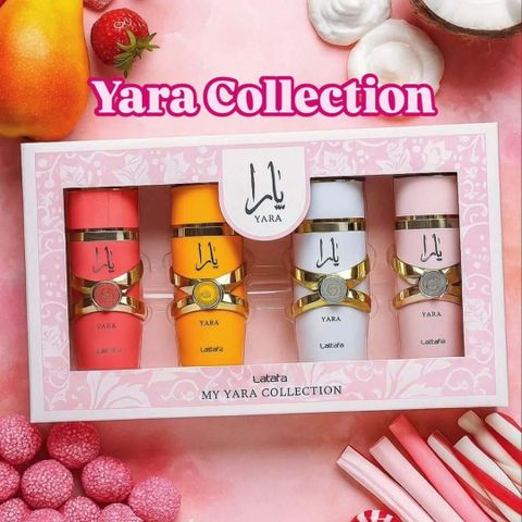 Set Nước Hoa Yara - Combo 4 Chai Nữ Hoàng Ngọt Ngào của Lattafa, 25ml Mỗi Chai - Hương Dịu Dàng, Quà Tặng Sang Trọng