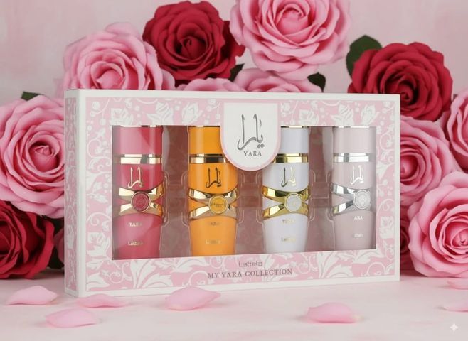 Set Nước Hoa Yara - Combo 4 Chai Nữ Hoàng Ngọt Ngào của Lattafa, 25ml Mỗi Chai - Hương Dịu Dàng, Quà Tặng Sang Trọng