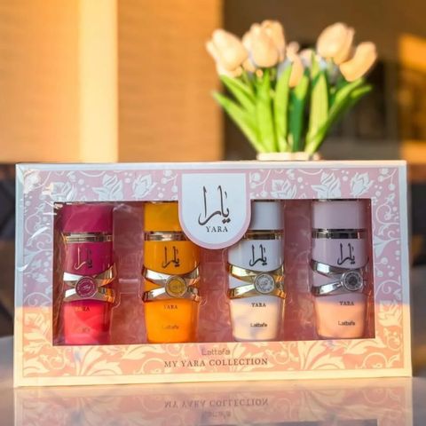 Set Nước Hoa Yara - Combo 4 Chai Nữ Hoàng Ngọt Ngào của Lattafa, 25ml Mỗi Chai - Hương Dịu Dàng, Quà Tặng Sang Trọng