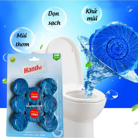 Viên tẩy và khử mùi bồn cầu Hando TI326 - Combo 6+2 viên, diệt khuẩn hiệu quả, hương thơm dễ chịu, an toàn cho sức khỏe gia đình
