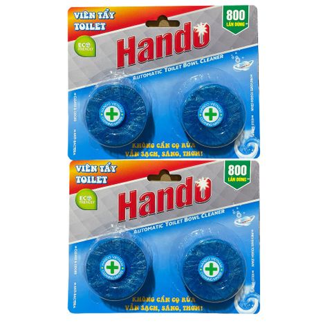 Viên Tẩy Bồn Cầu Hando RCB117 - Bộ 2 Vỉ 4 Viên Khử Mùi Và Tẩy Sạch Bám Bẩn, Công Nghệ Sinh Học Tiên Tiến, An Toàn Sử Dụng
