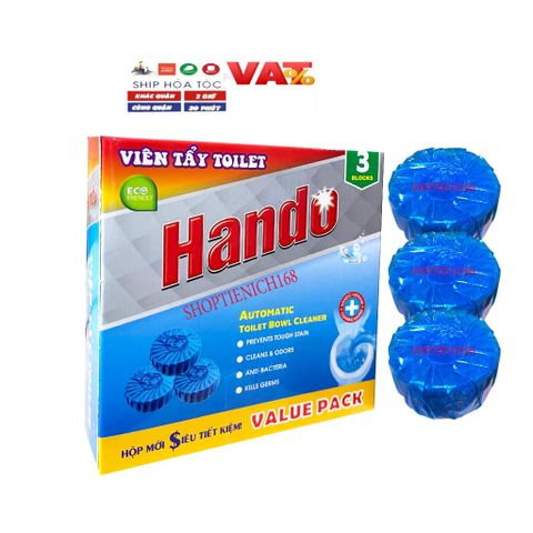 Viên Tẩy Bồn Cầu Hando RCB117 - Bộ 2 Vỉ 4 Viên Khử Mùi Và Tẩy Sạch Bám Bẩn, Công Nghệ Sinh Học Tiên Tiến, An Toàn Sử Dụng