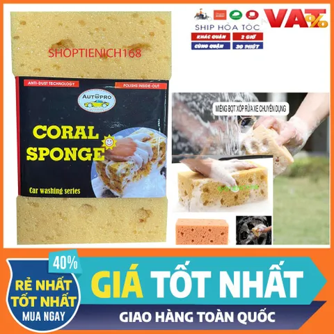 Bộ 2 Mút Lau Rửa và Đánh Bóng Xe Tiện Ích Nâu - Dụng Cụ Làm Sạch Mọi Ngóc Ngách Xe Hơi