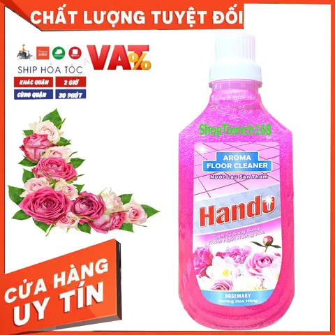 Nước Lau Sàn Đậm Đặc Siêu Sạch Hando 1L - An Toàn, Diệt Khuẩn, Hương Hoa Nhài, Hoa Hồng, Lavender - Đặc Biệt Cho Gia Đình Việt