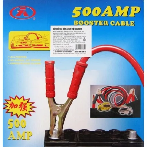 Dây Mồi Sạc Điện Ắc Quy Ô Tô Cao Cấp 500Amp - Dài 2m, Chất Liệu Nhựa Kim Loại, Tiện Ích Dùng Trong Tình Huống Cần Thiết