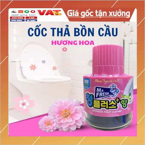 Chai Thả Bồn Cầu Hàn Quốc Mr.Fresh Hương Ly - Tự Động Làm Sạch, Khử Mùi Hôi, Diệt Khuẩn, Tiết Kiệm Thời Gian Dọn Dẹp