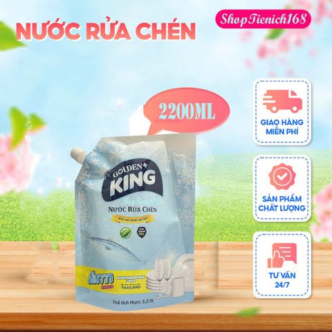 Nước Rửa Chén Khử Mùi Hải Sản Golden King 2.2L - Tinh Dầu Quế Cho Bát Đĩa Sáng Bóng, Loại Bỏ Dầu Mỡ Hiệu Quả