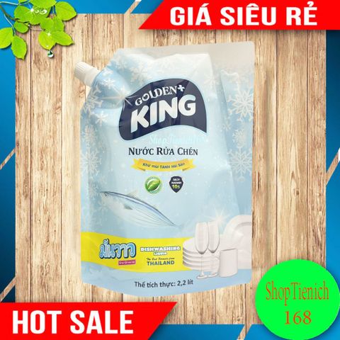 Nước Rửa Chén Khử Mùi Hải Sản Golden King 2.2L - Tinh Dầu Quế Cho Bát Đĩa Sáng Bóng, Loại Bỏ Dầu Mỡ Hiệu Quả