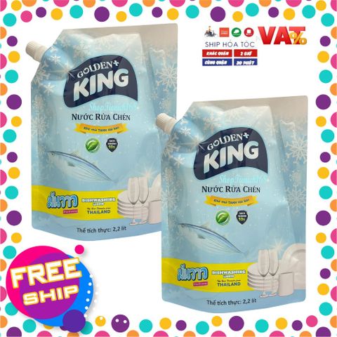 Nước Rửa Chén Khử Mùi Hải Sản Golden King 2.2L - Tinh Dầu Quế Cho Bát Đĩa Sáng Bóng, Loại Bỏ Dầu Mỡ Hiệu Quả